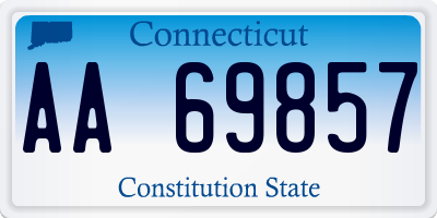 CT license plate AA69857