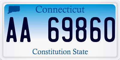 CT license plate AA69860