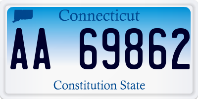 CT license plate AA69862