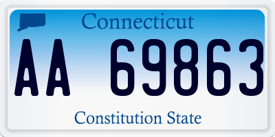 CT license plate AA69863