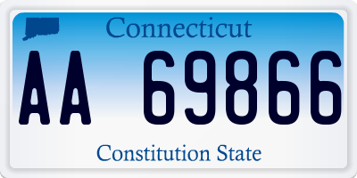 CT license plate AA69866