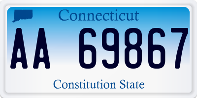 CT license plate AA69867