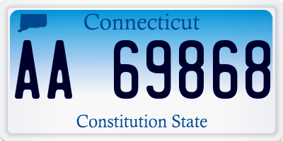 CT license plate AA69868