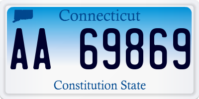 CT license plate AA69869
