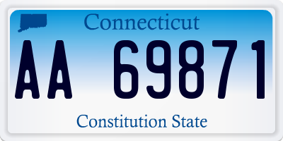 CT license plate AA69871