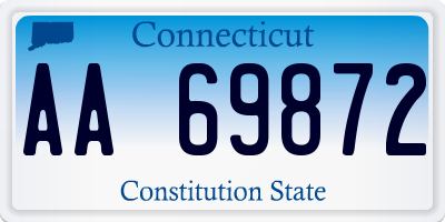 CT license plate AA69872