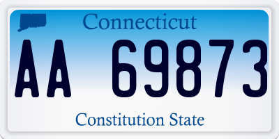 CT license plate AA69873