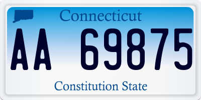 CT license plate AA69875