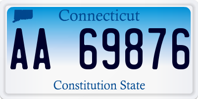 CT license plate AA69876