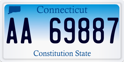 CT license plate AA69887