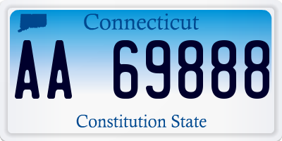 CT license plate AA69888