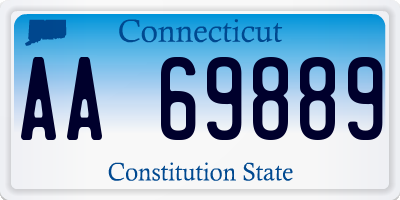 CT license plate AA69889