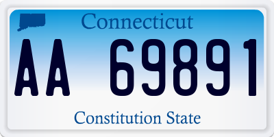 CT license plate AA69891