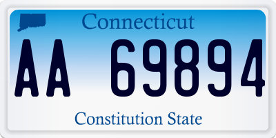 CT license plate AA69894