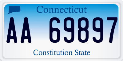 CT license plate AA69897