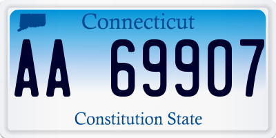 CT license plate AA69907