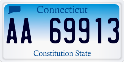 CT license plate AA69913
