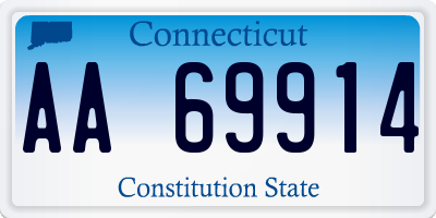 CT license plate AA69914