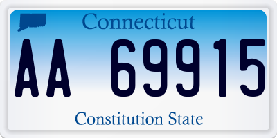 CT license plate AA69915