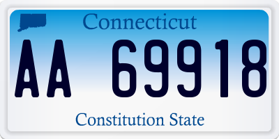 CT license plate AA69918