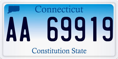 CT license plate AA69919