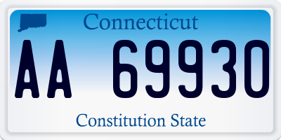 CT license plate AA69930