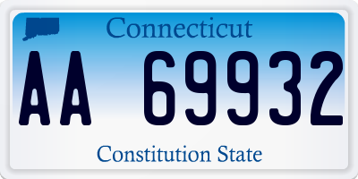 CT license plate AA69932