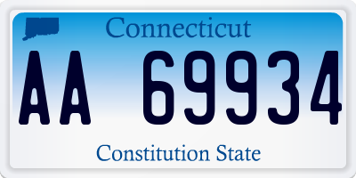 CT license plate AA69934