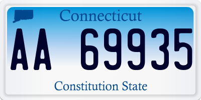 CT license plate AA69935