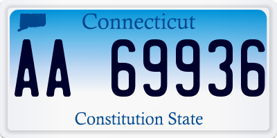 CT license plate AA69936