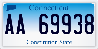 CT license plate AA69938
