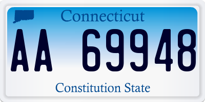 CT license plate AA69948