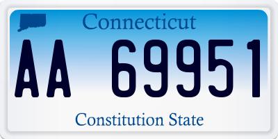 CT license plate AA69951