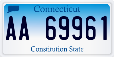 CT license plate AA69961