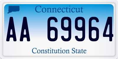 CT license plate AA69964