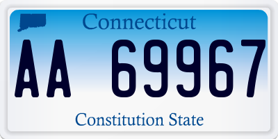 CT license plate AA69967