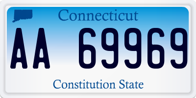 CT license plate AA69969