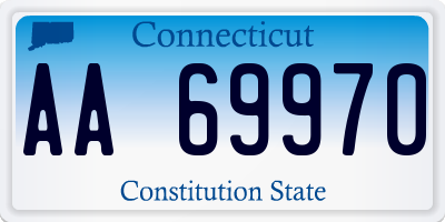 CT license plate AA69970