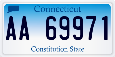 CT license plate AA69971