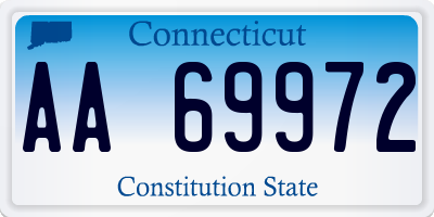 CT license plate AA69972