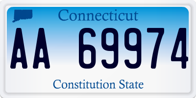 CT license plate AA69974