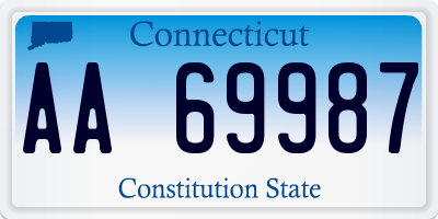 CT license plate AA69987