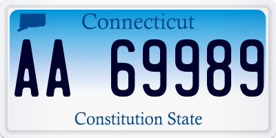 CT license plate AA69989