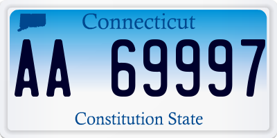 CT license plate AA69997