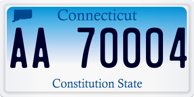 CT license plate AA70004