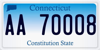 CT license plate AA70008