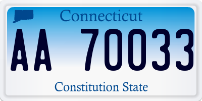 CT license plate AA70033