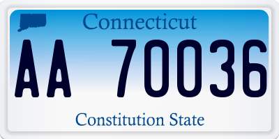 CT license plate AA70036