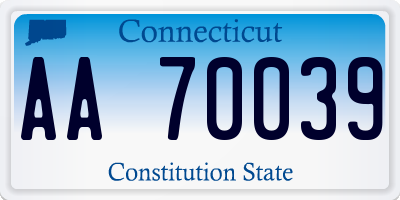 CT license plate AA70039