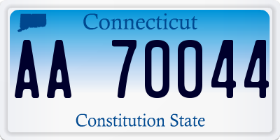 CT license plate AA70044